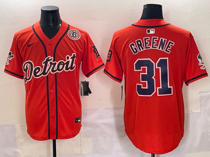 Men 2025 Detroit Tigers #31 Greene Orange Nike MLB Jersey style 7186->women mlb jersey->Women Jersey